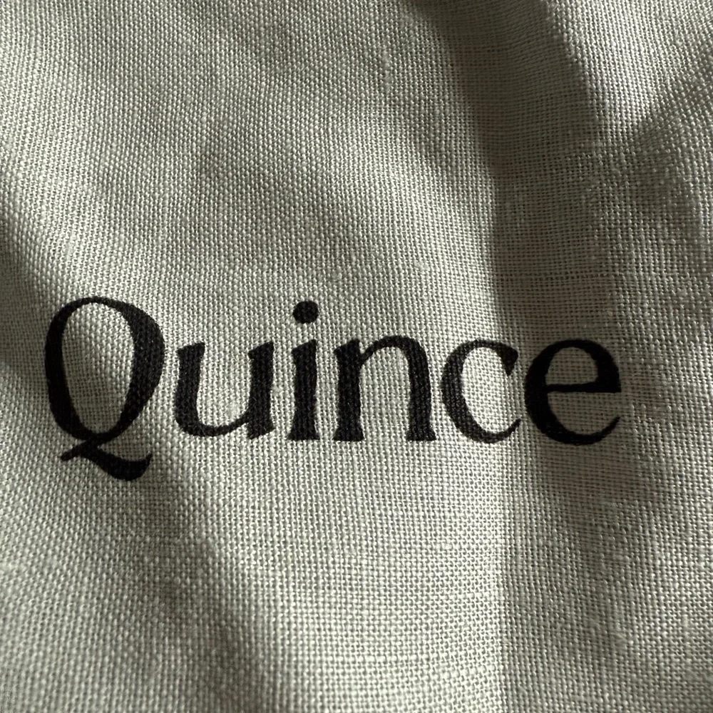 Quince Pale Blue/Green 100% Linen Duvet Cover & Pillowcase Set New- King